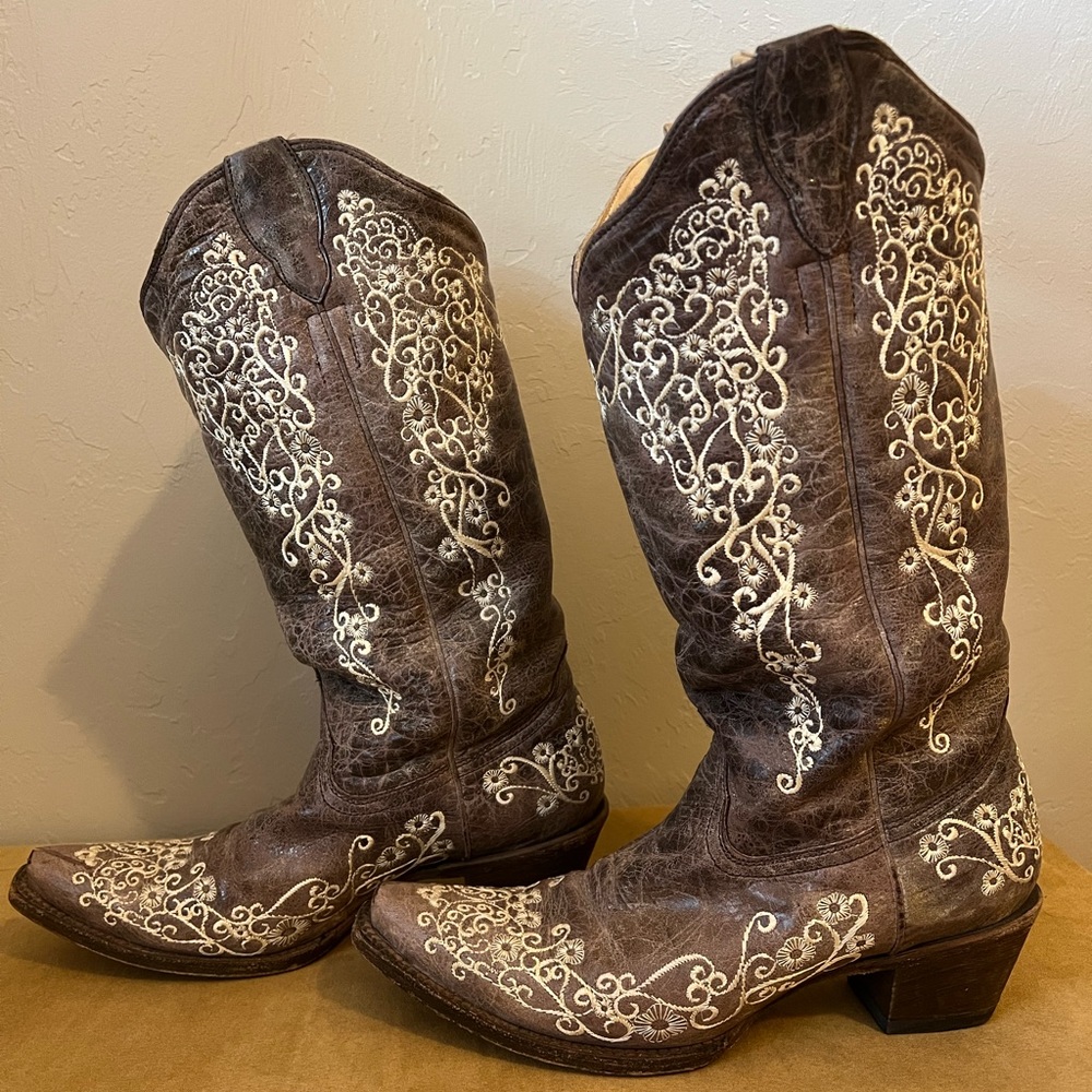 Corral Boots Brown Crater Bone A1094